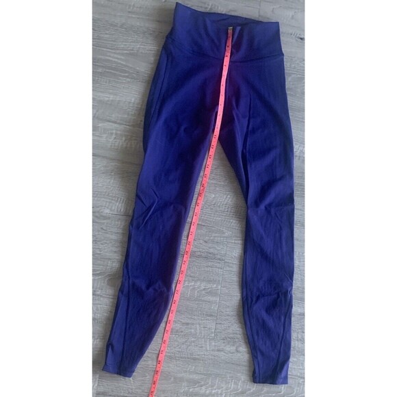 Lululemon Size 4 Leggings Essential Rhythm Mesh Lace Run Pants Emperor Blue Rare - Picture 1 of 4